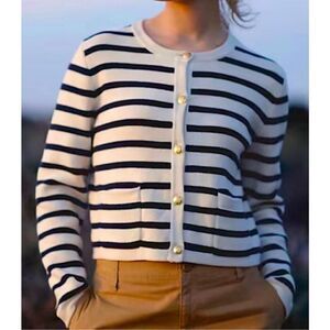 Jessica Simpson Naitical Striped Cardigan With Gold Buttons